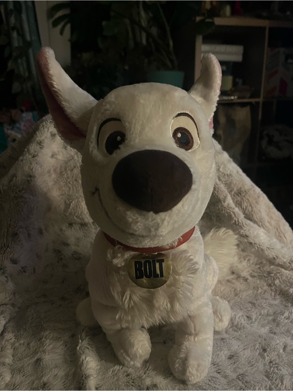Walt Disney Store Pixar Large Bolt The White Dog 13" Plush Stuffed Animal